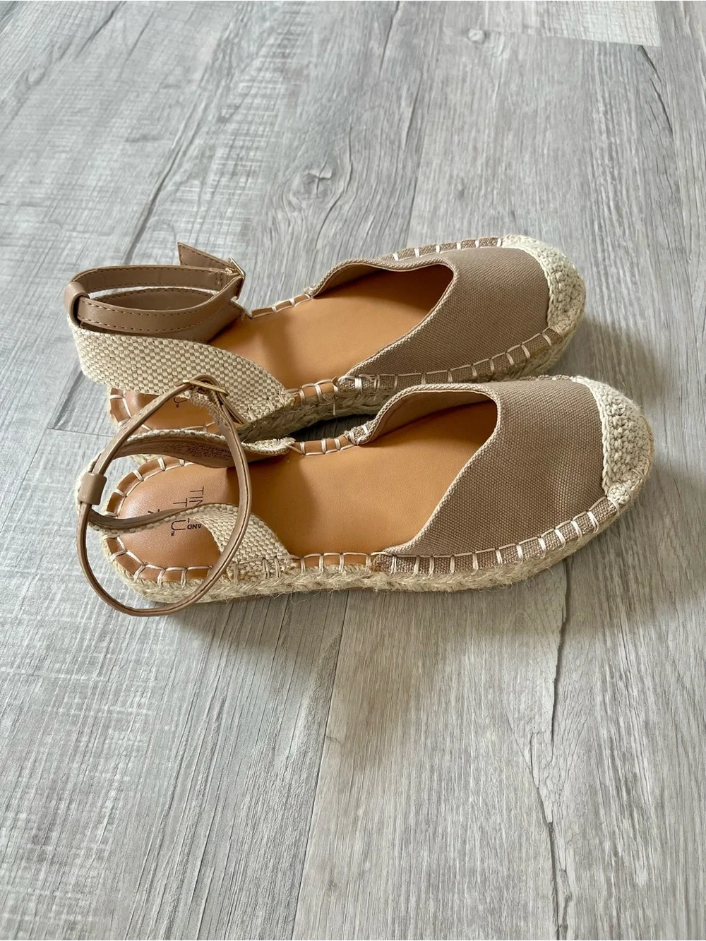 Women’s Tan Espadrille Ankle-Strap Flats
